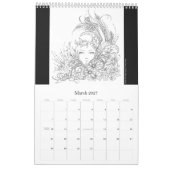 Mural Calendrier de coloration d'imaginaire (Mar 2027)