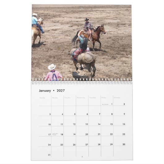 Mural Calendrier de cowboy (Jan 2027)