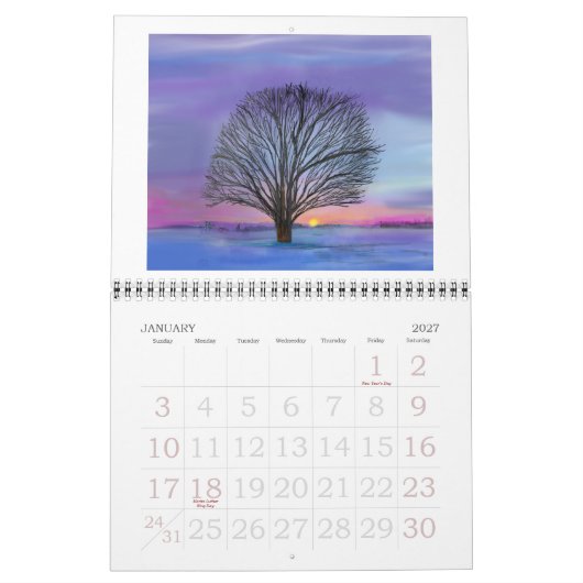 Mural Calendrier de dessin numérique Julie Richman (Jan 2027)