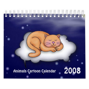 Mural Calendrier de dessins animés d'animaux 2008/2009