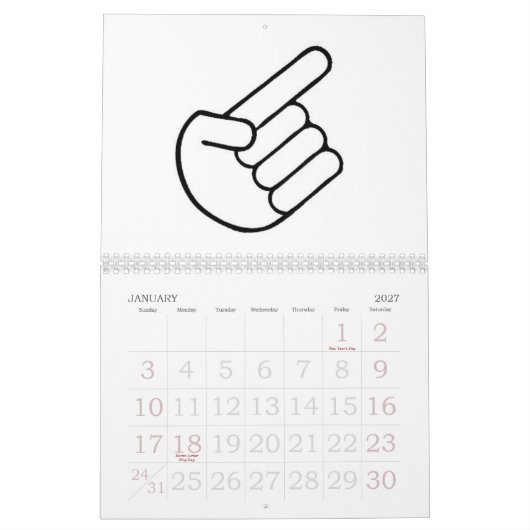 MURAL CALENDRIER DE DIAGRAMME DE PLAISIR (Jan 2027)