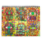 Mural Calendrier de douze mois de Judaica Hamsa (Protection)