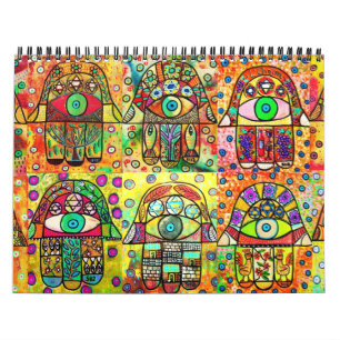 Mural Calendrier de douze mois de Judaica Hamsa