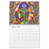 Mural Calendrier de douze mois de Judaica Hamsa (Feb 2026)