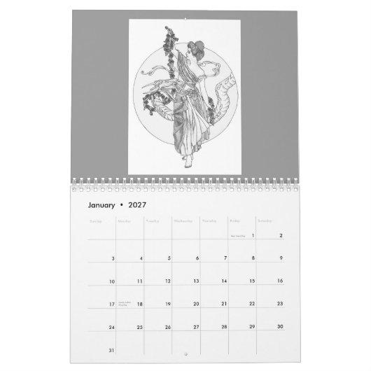 Mural calendrier de dragon (Jan 2027)