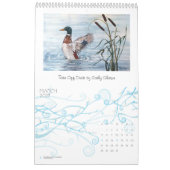 Mural Calendrier de Fineart avec des scènes d'animaux et (Mar 2027)