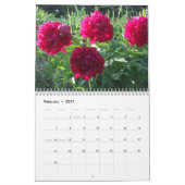 Mural Calendrier de fleur des pivoines 2015 (Feb 2027)