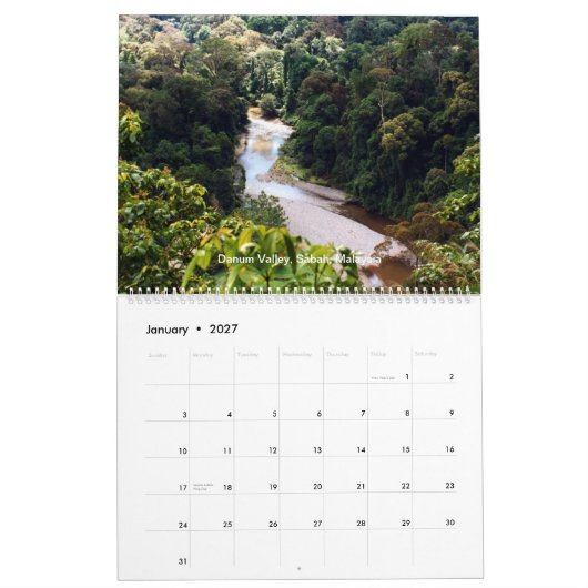 Mural Calendrier de forêt tropicale du Bornéo (Jan 2027)