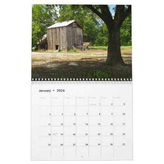 Mural Calendrier de granges (Jan 2026)