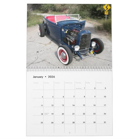 Mural Calendrier de hot rod (Jan 2026)