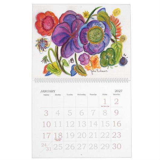Mural Calendrier de jardins d'agrément (Jan 2027)