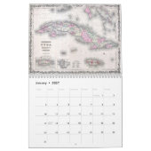 Mural Calendrier de la carte des Caraïbes (Jan 2027)