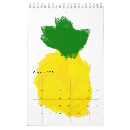Mural Calendrier de la peinture 2016 d'ananas (Oct 2027)