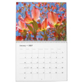 Mural Calendrier de l'arbre de cornouiller rose Fleurs d (Jan 2027)