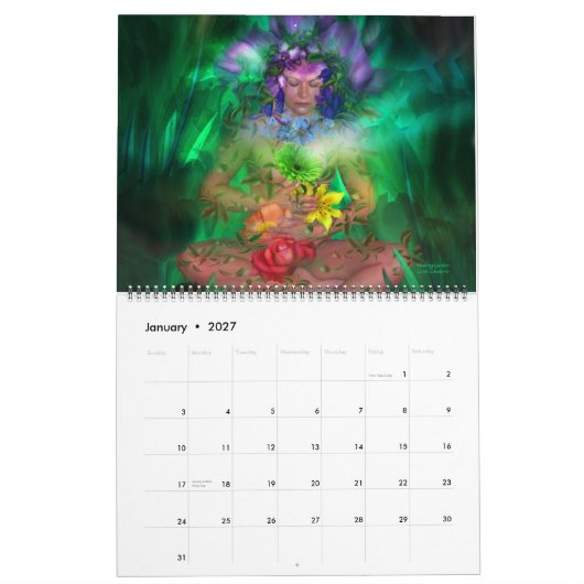 Mural Calendrier de l'art de guérison 2014 (Jan 2027)