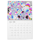 Mural Calendrier de ménagerie de la fractale d'Anne (Mar 2026)