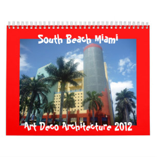 Mural calendrier de Miami 2012 d'art déco