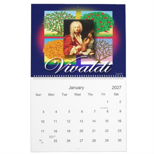 MURAL CALENDRIER DE MUSIQUE (Jan 2027)