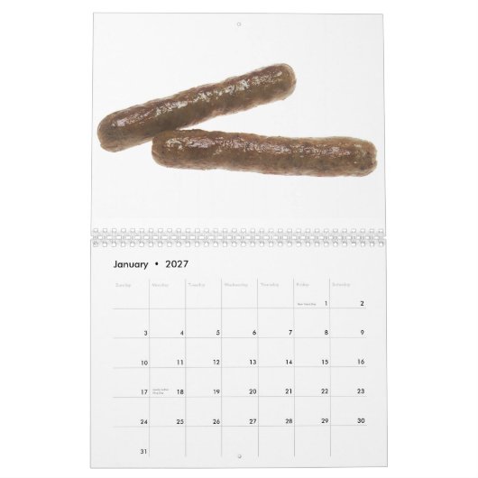 Mural Calendrier de nourritures de petit déjeuner (Jan 2027)