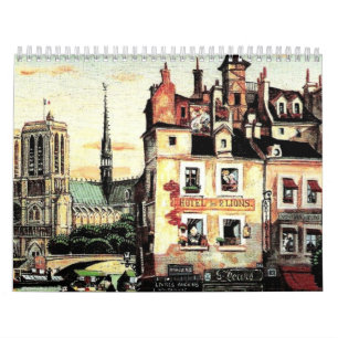 Mural Calendrier de paysage urbain.