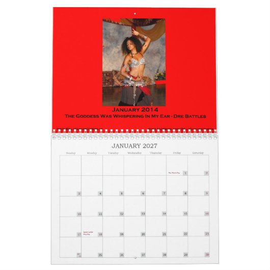 Mural Calendrier de photo de danse de ventre 2014 (Jan 2027)