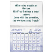 Mural Calendrier de poème de saison d'hockey (Jan 2026)