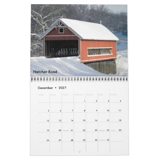 Mural Calendrier de pont couvert (Dec 2027)