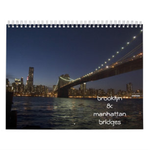 Mural calendrier de ponts de Brooklyn et de Manhattan