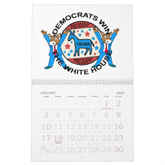 MURAL CALENDRIER DE PRÉSIDENT OBAMA WINS (Jan 2027)