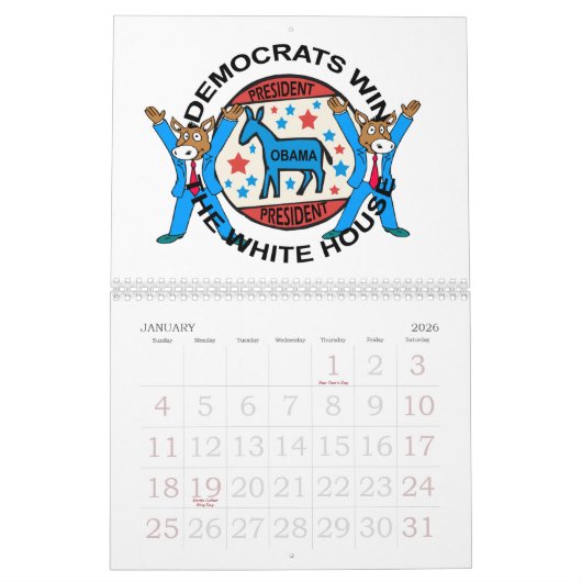 MURAL CALENDRIER DE PRÉSIDENT OBAMA WINS (Jan 2026)