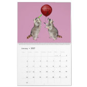Mural Calendrier de raton laveur de douze mois (Jan 2027)