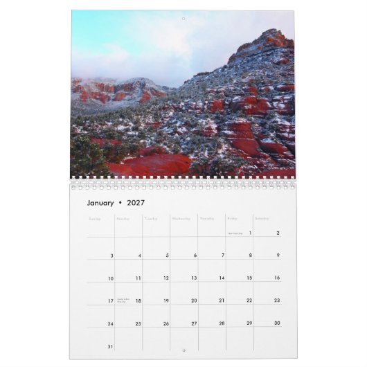 Mural Calendrier de Sedona (Jan 2027)
