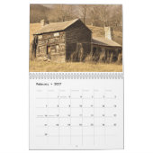 Mural Calendrier de sépia de pays (Feb 2027)