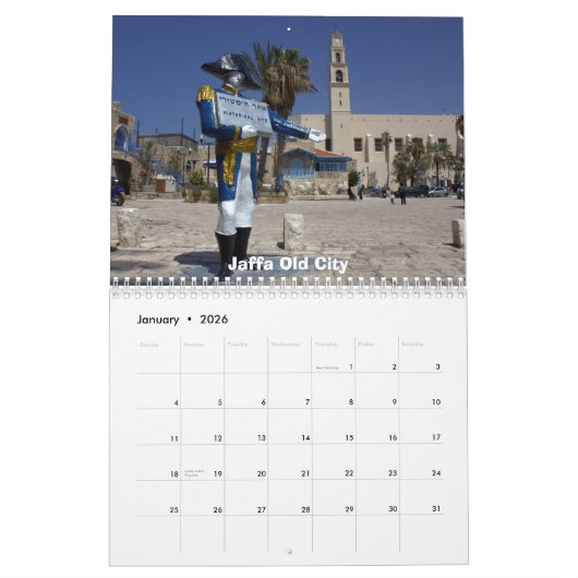 Mural Calendrier de Tel Aviv (Jan 2026)