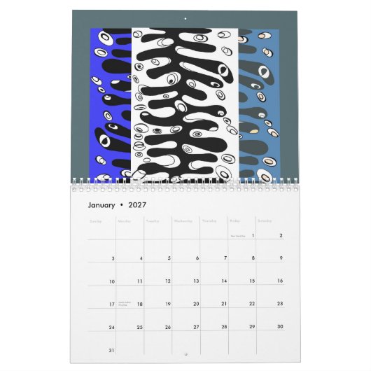 Mural calendrier déchiré en lambeaux d'air de 2014 (Jan 2027)