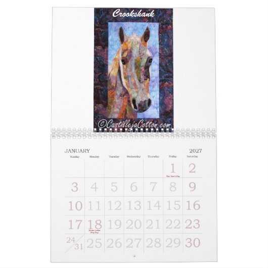 Mural Calendrier d'édredon d'art (Jan 2027)