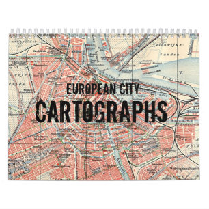 Mural Calendrier des caricatures des villes d'Europe Vin