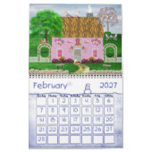 Mural Calendrier des chalets irlandais (Feb 2027)