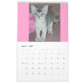 Mural Calendrier des chats abyssinais (Mar 2027)