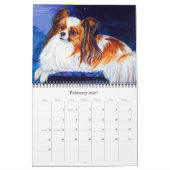 Mural Calendrier des chiens de Papillon (Feb 2027)