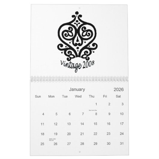 Mural Calendrier des conceptions 2008 (Jan 2026)