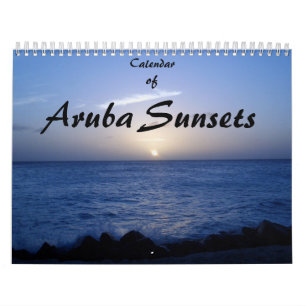 Mural Calendrier des couchers du soleil d'Aruba