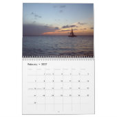 Mural Calendrier des couchers du soleil d'Aruba (Feb 2027)