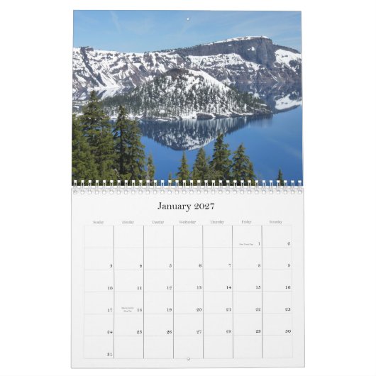 Mural Calendrier des États-Unis de l'Ouest 2014 (Jan 2027)