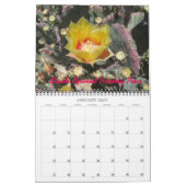 Mural Calendrier des fleurs de l'Arizona Cactus (Jan 2027)
