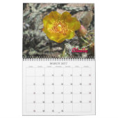 Mural Calendrier des fleurs de l'Arizona Cactus (Mar 2027)