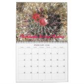Mural Calendrier des fleurs de l'Arizona Cactus (Feb 2026)