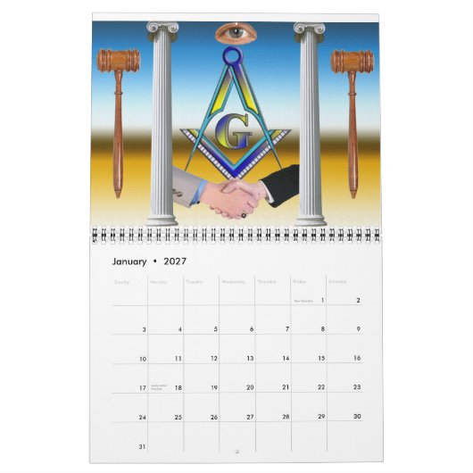 Mural Calendrier des freemasons (Jan 2027)
