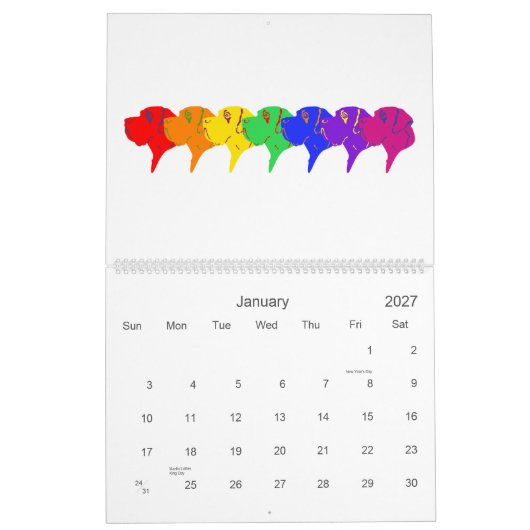 Mural Calendrier des Grand Danois (Jan 2027)
