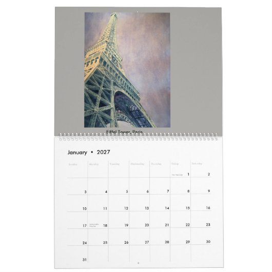 Mural Calendrier des peintures d'aquarelle par Steven (Jan 2027)